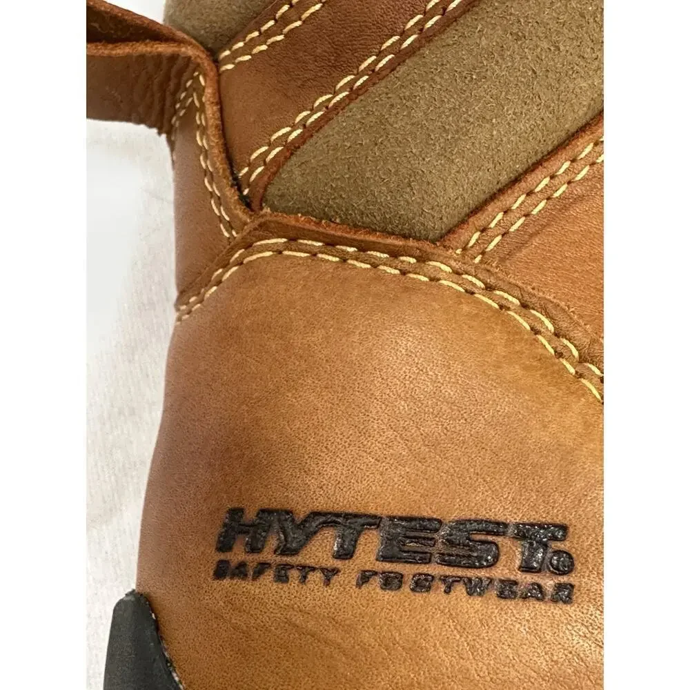 HYTEST Safety Footwear Brown Leather Waterproof Work Boots Mens Size 6 NWOB